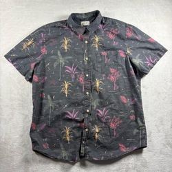Marine Layer Men’s M/L Short Sleeve Button Up Cotton Plain Weave Tropical #11A