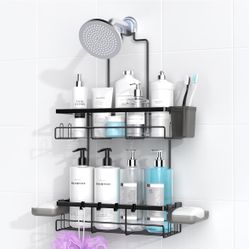 Shower Caddy Hanging Bathroom Organizer: Rustproof Shelf for Inside Shower - No Drilling Racks Over Showerhead - Bath Shelves for Shampoo Soap