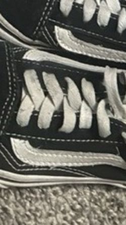 Vans Black and White Skate Shoe Right