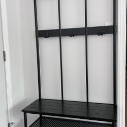 Black Coat Rack With Shoe Storage