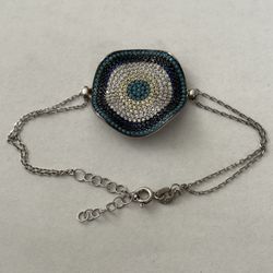🧿925 Silver evileye bracelet turquoise and cubic  zirconia stones