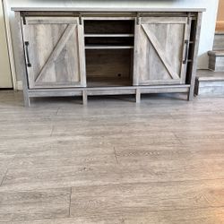 Farmhouse TV Stand / Entertainment Center with Sliding Barn Doors