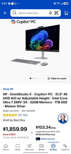 HP OmniStudio X 31.5" 4K All-in-One Desktop