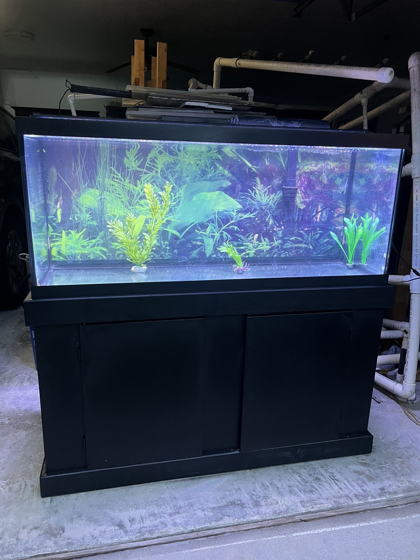 75 Gallon Fish Tank Aquarium (LED Light, HOB Filter, Stand)