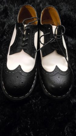 Dr. Martens black and white brogue oxfords
