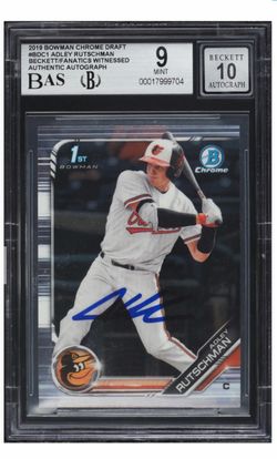 2019 Bowman Chrome Draft Adley Rutschman 1st Bowman Auto BAS 9 Auto 10