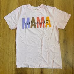 COMFORT COLORS PINK VOLLEYBALL MAMA 100% COTTON T-SHIRT T SHIRT SIZE S SMALL