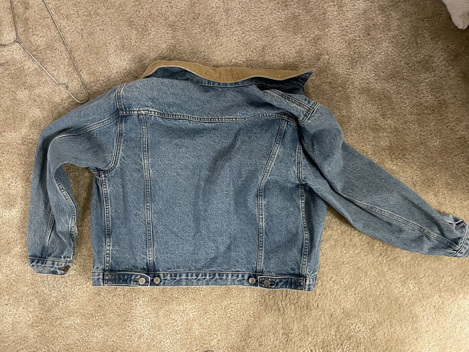 Brandy Melville Denim Jacket Tan Collar