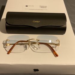 Cartier C Decor Sunglasses w/2 Pair Of Lenses(1 Original Pair(Brown Gradient+ Aftermarket Pair(light Blue)