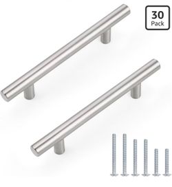 Brushed Nickel Cabinet Bar Pulls 34 Pack