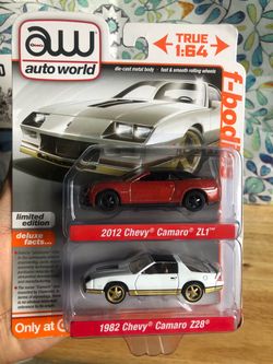 Sealed Auto World 1:64 Chevy Camaro ZL1 & Z28 2-Pack