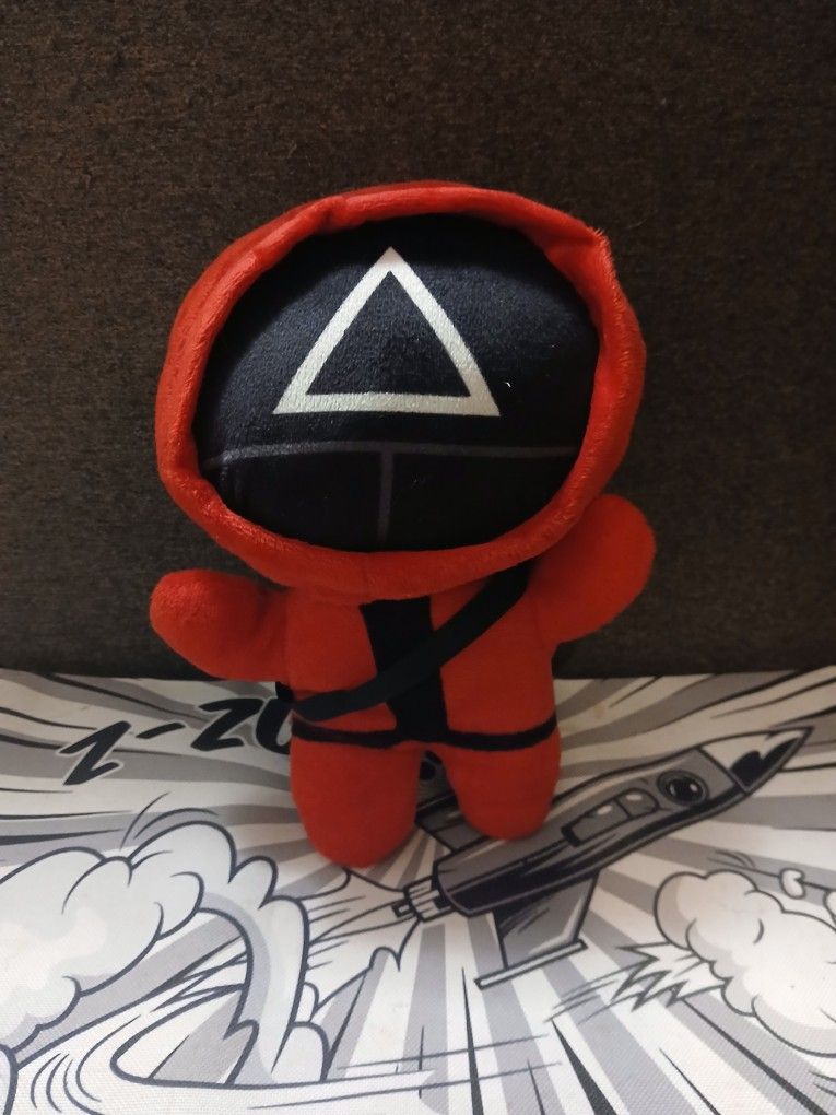 Squid Games Triangle Guard Plush + This Is Fine Dog Plush