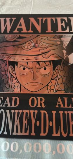 One Piece Monkey D. Luffy Wanted 3D Poster