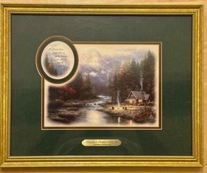 THOMAS KINKADE "END OF A PERFECT DAY II"  FRAMED PRINT COA 1997 Psalm 8:9