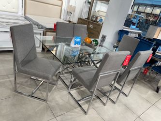 7pc Modern Dining Set 🩶🩶🩶
