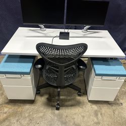 JRB Studio/ Herman Miller 60” Standing Desks! Electric Height Adjustable Sit Stand Desk! We Also Have Herman Miller Chairs And Monitor Arms!