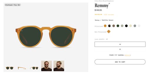 Raen Remmy sunglasses - 49mm - Honey Frame - Bottle Green Lens