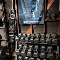 5-75 Mixed Dumbbells Set With Rep Fitness Rack