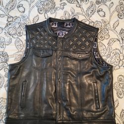 Motorcycle Vest Leather (Club Style)