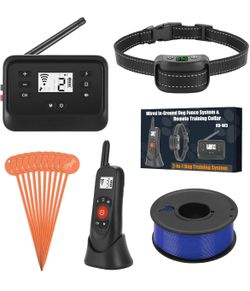Brand new 2-in-1 Wired Dog Fence & Remote Training Collar, Underground/Aboveground Dog Fence, Electric Pet Containment System, Tone/Vibration/Shock Mo