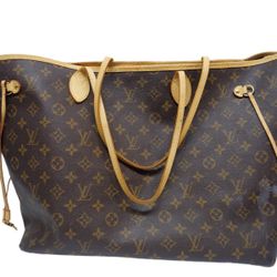 LOUIS VUITTON Monogram Neverfull MM Bag Brown LV Women's Handbag