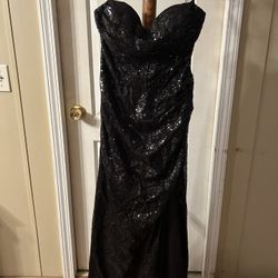 Black Sequin Prom Dress