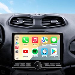 Car Stereo Radio Jeep Renegade 2015-2020 Wireless CarPlay Android Auto, Bluetooth GPS, 10” Touchscreen Head Units, Navigation, Rear Backup Camera,