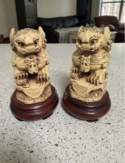Pair of Vintage Chinese Guardian Lions
