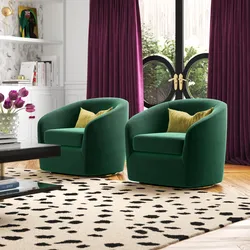 Holden Velvet Swivel Accent Chair Green