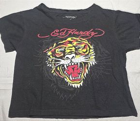 Ed Hardy Black Tiger Graphic T-Shirt Youth Medium