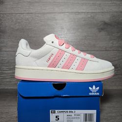 Adidas Campus 00s Valentine's Day Sneaker Shoes Cream Pink Red Size 5 Youth / 6 Womens JS3522
