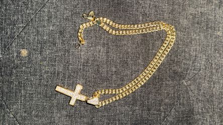14k gold chain cross pendant