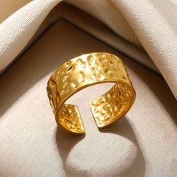 18k gold plated Stainless Steel  opening  ring