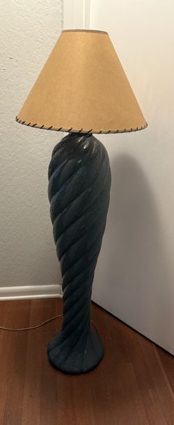 Vintage 1980’s Spiral Plaster Floor Lamp By Sun89 