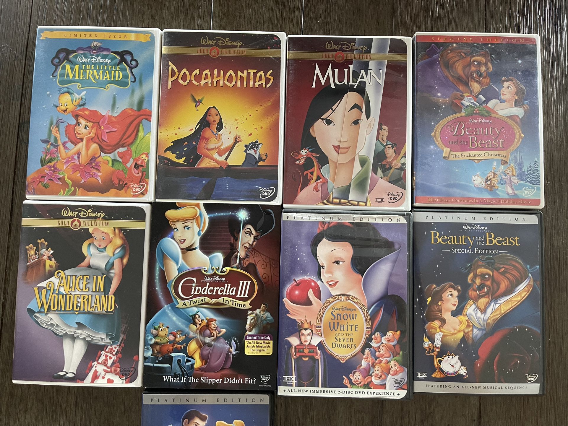 Disney Dvds Princess Lot