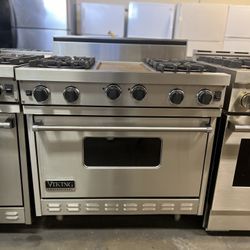 Viking 36”Wide Gas Range Stove Stainless Steel With Griddle 