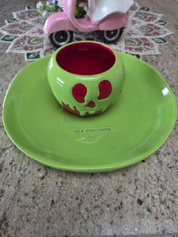 Rae Dunn Disney Villains "Pick Your Poison" Plate, Skull Bowl, & Cup Set