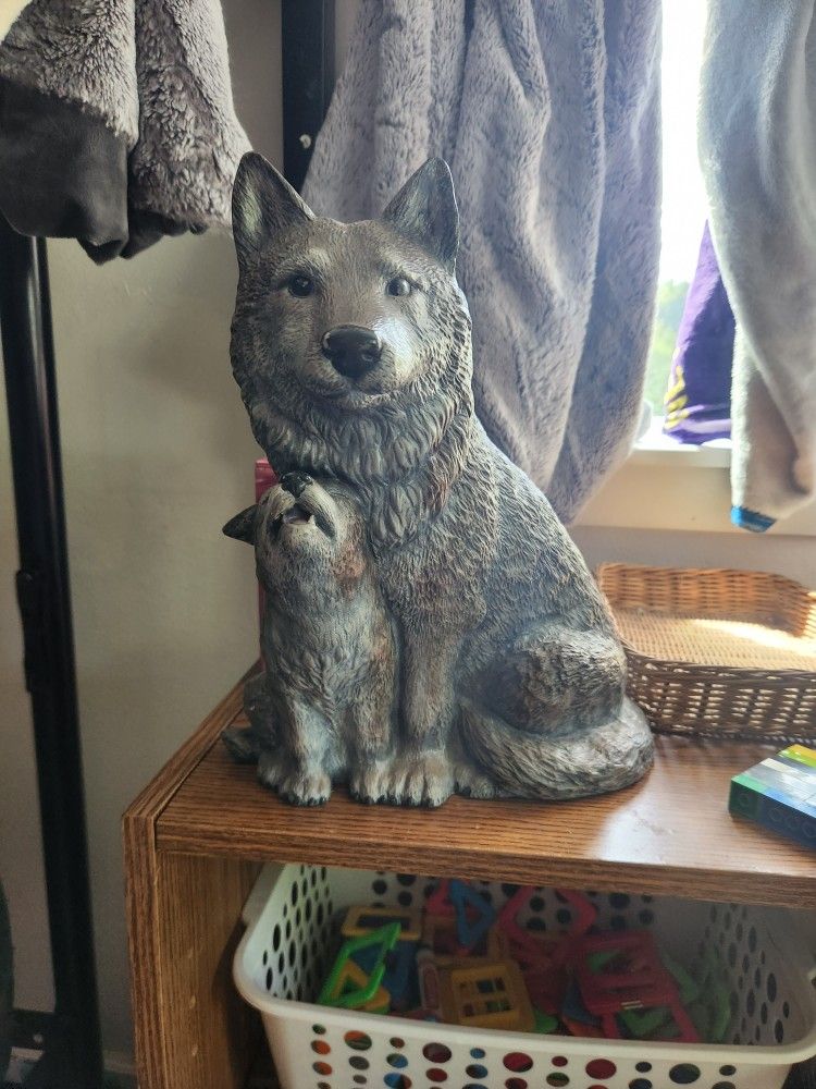 Wolf And Pup Made Of Mt St Helen's Ash