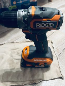 RIDGID Brushless Hammer Drill (2 speed) with Hyper 18V 2.O Ah Battery
