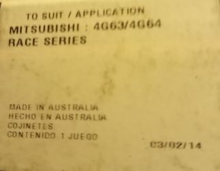 4g63/4g64 95 Eclipse Engine Bearings