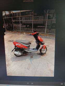 Red scooter