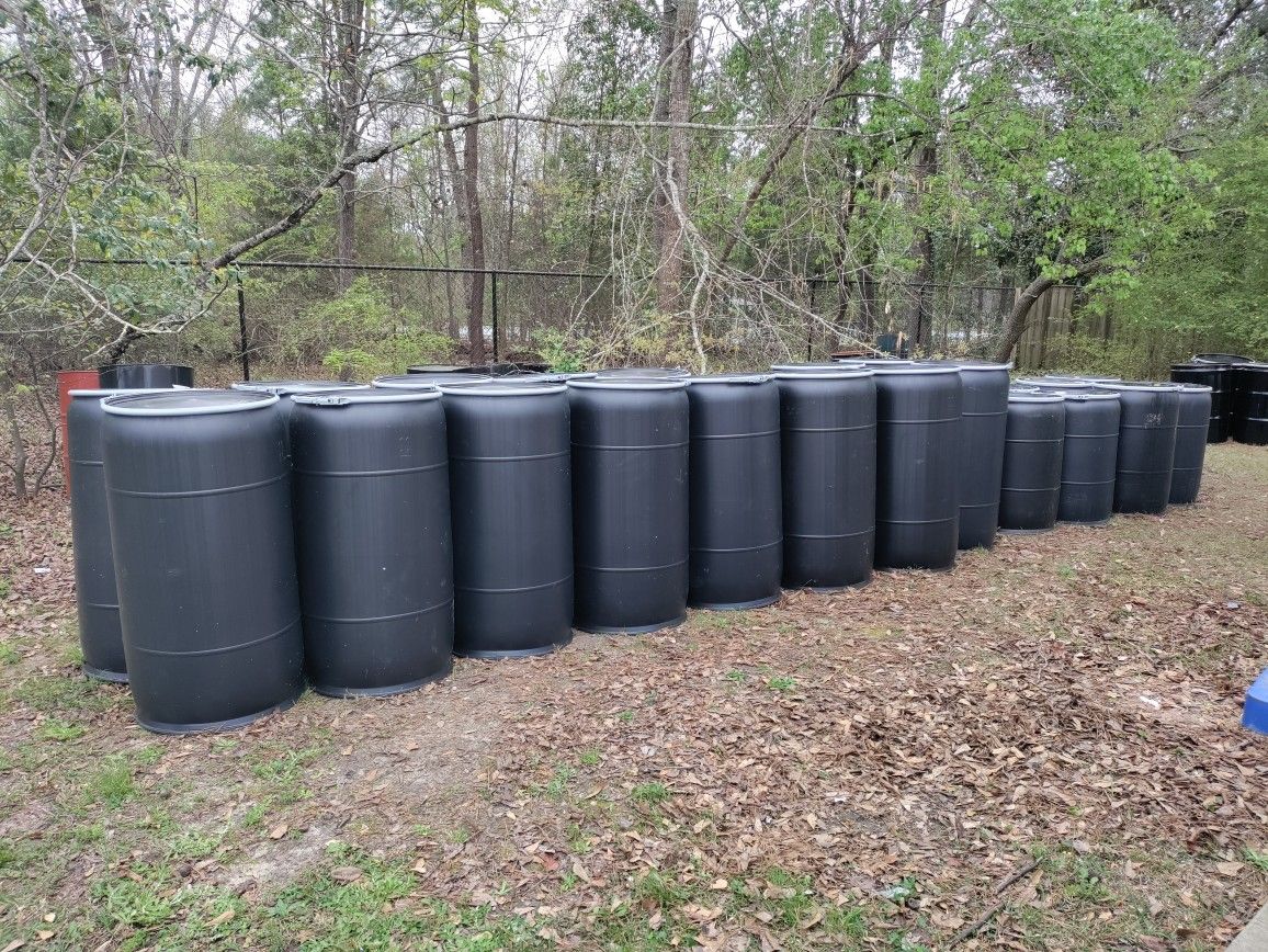 75 and 55 Gallons Plastic Barrels