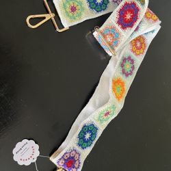 3D Flower Crochet Purse / BOGG Bag Strap 2" Wide,Bag Strap Replacement for Crossbody Adjustable(Gold Hardware) 