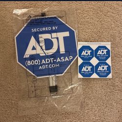 ADT SECURITY YARD SIGN & 8 STICKERS/DECALS WATERPOOF UV RESISTANT