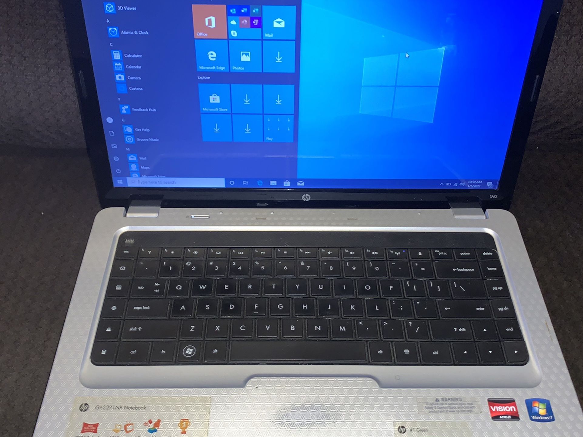 HP G62 LAPTOP WINDOWS 10 MICROSOFT OFFICE AND MORE