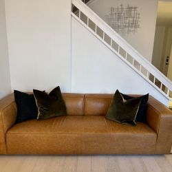 🛋  CB2 Genuine Leather Sofa 🚚 DELIVERY AVAILABLE