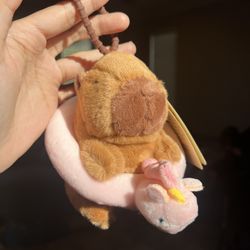 Capybara Plush Keychain – Float Ring Style