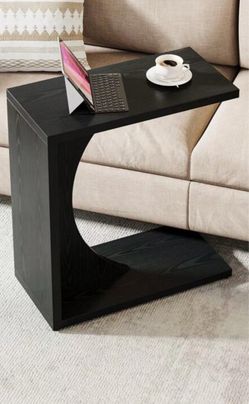 C- shaped end table black