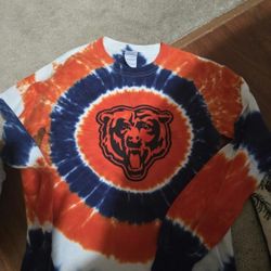 CHICAGO BEARS TYE DYE SHIRT LONG SLEEVE SMALL GILDAN