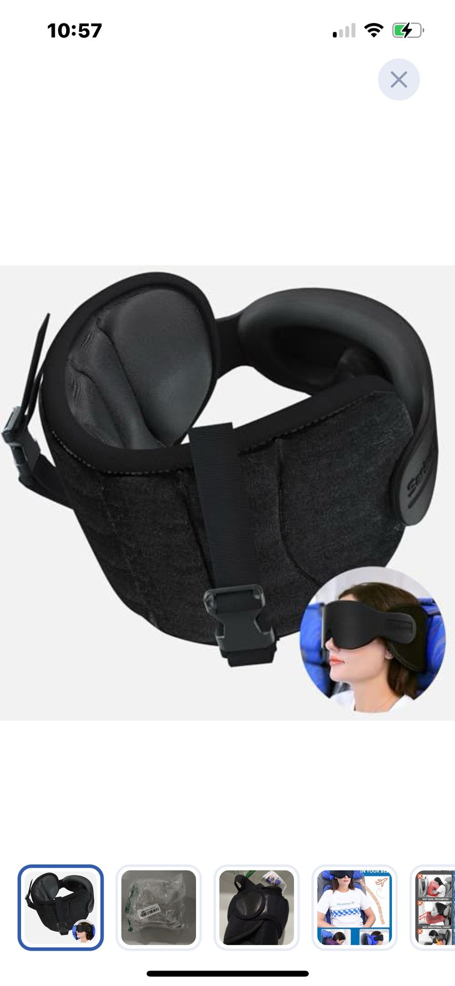 “New”Travel Eye masks/strap On Neck Pillow (retail$29)